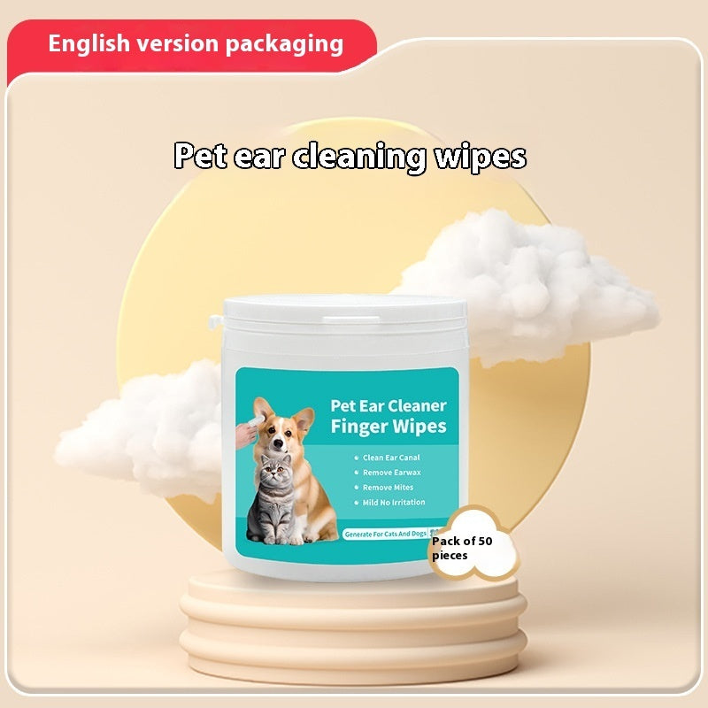 Pet Cleaning Wipes & Finger Toothbrush Set – Ear & Teeth Care