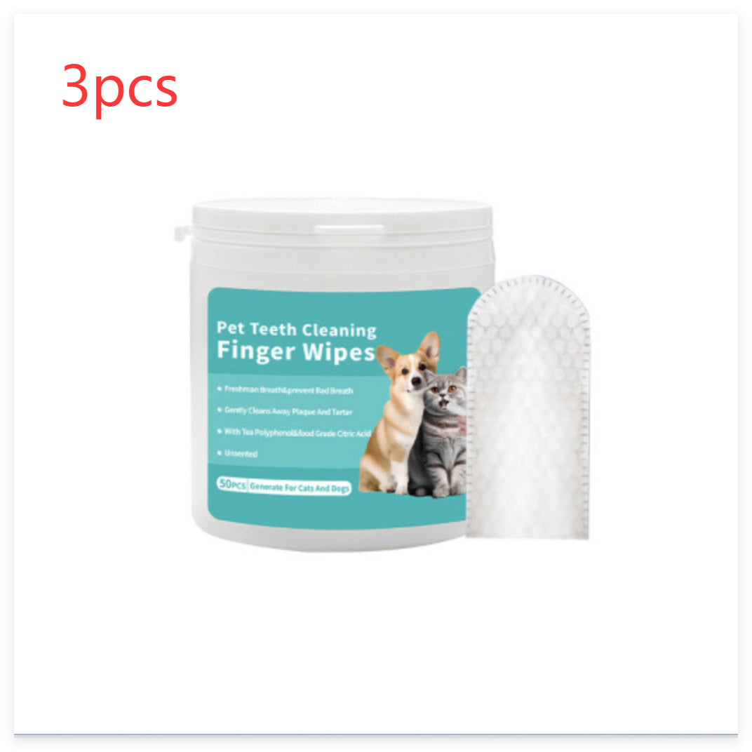 Pet Cleaning Wipes & Finger Toothbrush Set – Ear & Teeth Care