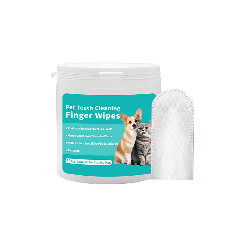 Pet Cleaning Wipes & Finger Toothbrush Set – Ear & Teeth Care