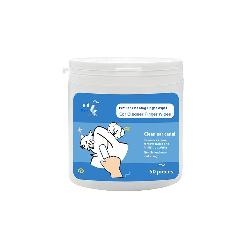 Pet Cleaning Wipes & Finger Toothbrush Set – Ear & Teeth Care