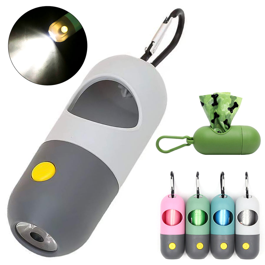 Dog Waste Bag Dispenser with LED Light – Night Walk Essential