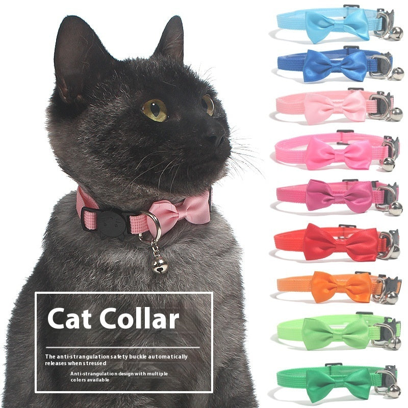 Adjustable Cat Collar with Bell – Soft & Safe Bow Design