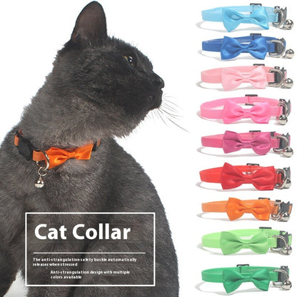 Adjustable Cat Collar with Bell – Soft & Safe Bow Design